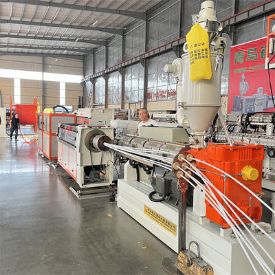 PLC Controlled Plastic Pipe Making Machine / Plastic Pipe Manufacturing Machine high Output